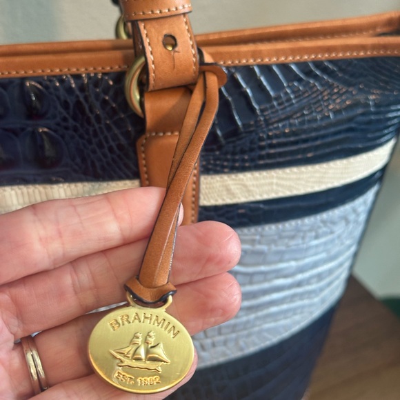 NEW - Brahmin Multi-Color Croc-Embossed Should Bag - See Video! - Picture 10 of 16